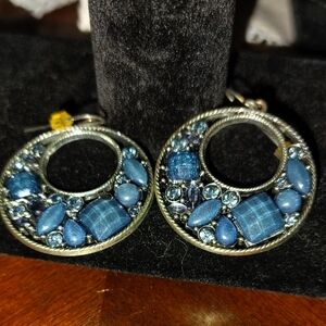 Elegant Blue and Silver Earrings